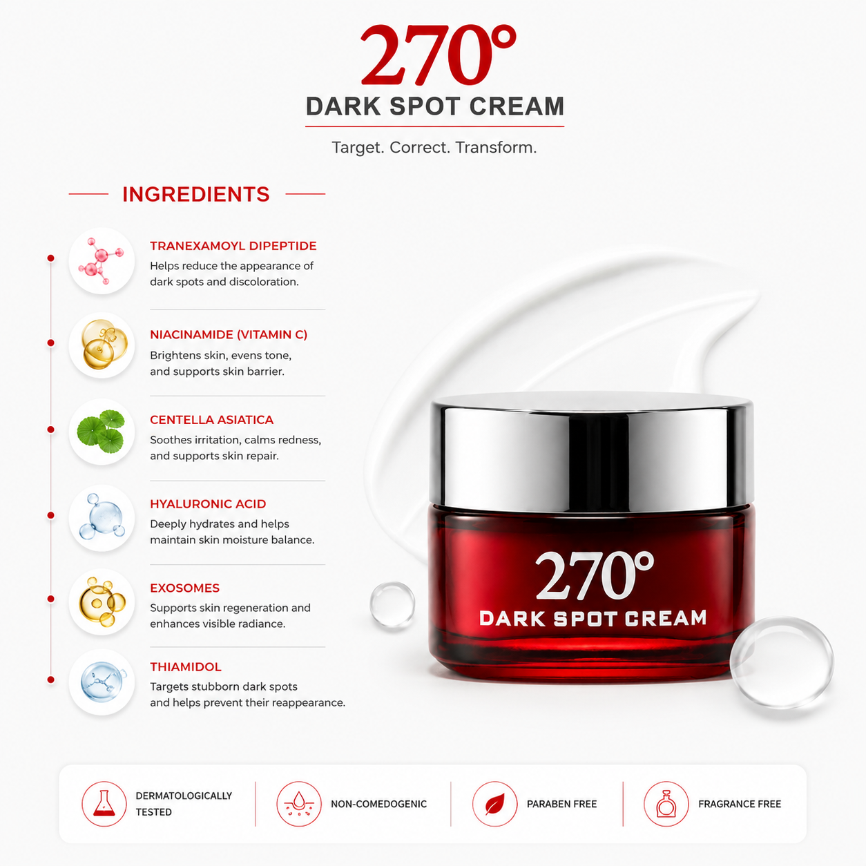 MAK 270° Dark Spot Cream Ingridient